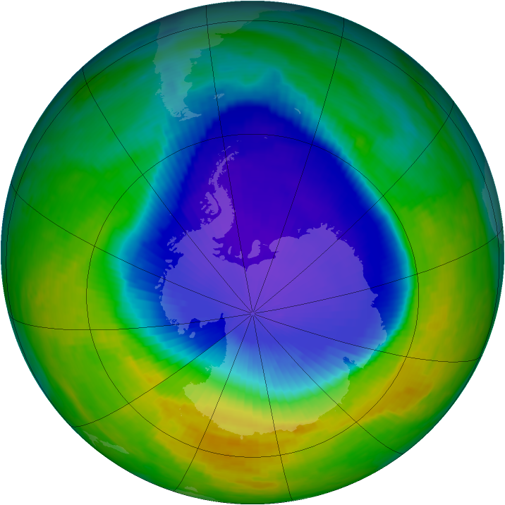 Antarctic ozone map for 02 November 1993